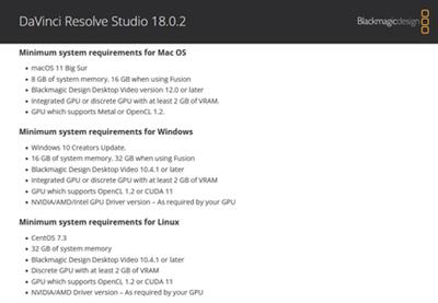 Blackmagic Design DaVinci Resolve Studio 18.0.2 macOS  / Linux