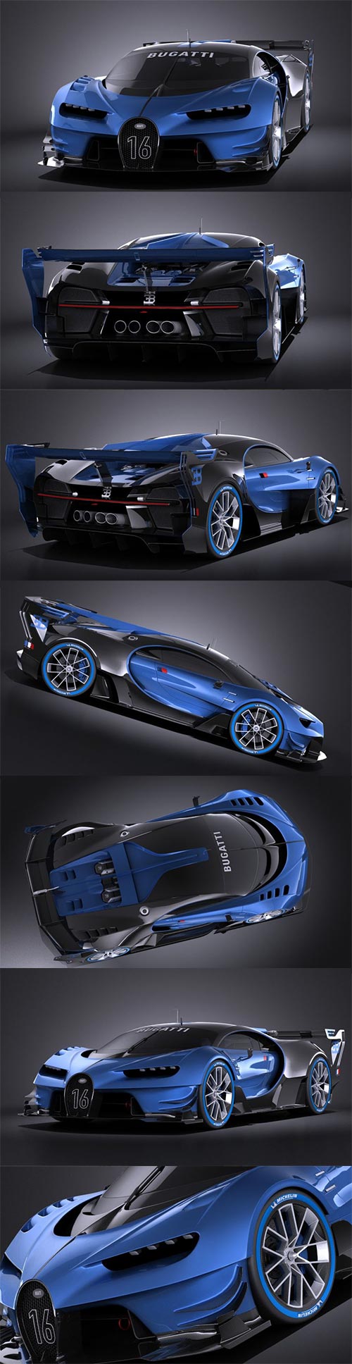 Bugatti Vision Gran Turismo Concept 2015 3D Model