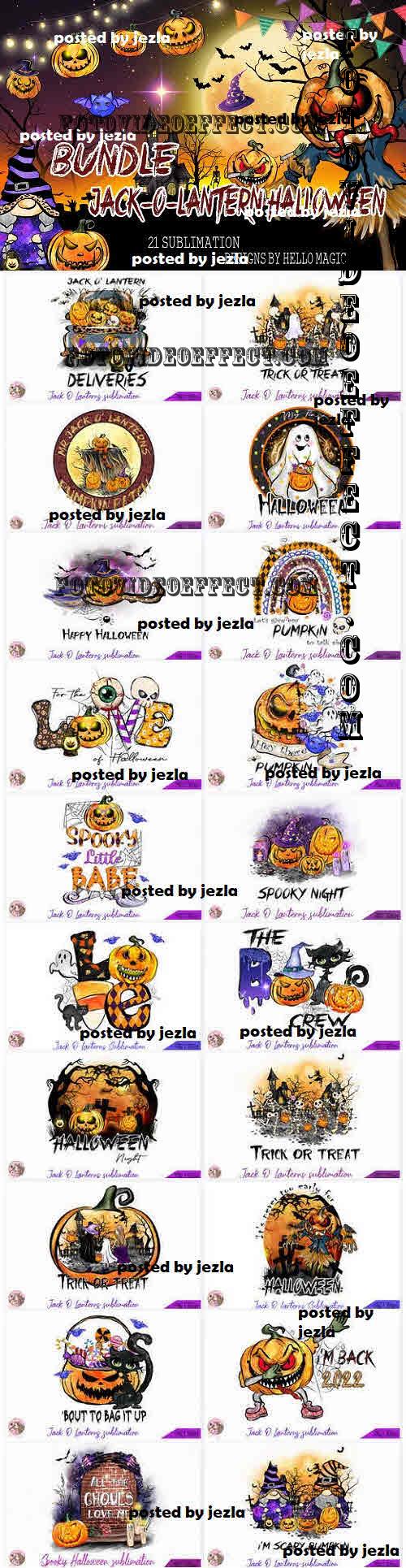 Jack-O-Lantern Halloween Bundle - 20 Premium Graphics