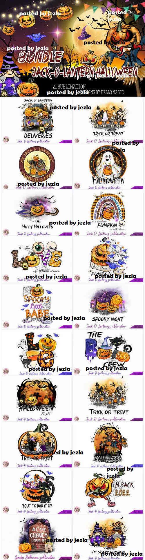 Jack-O-Lantern Halloween Bundle - 20 Premium Graphics