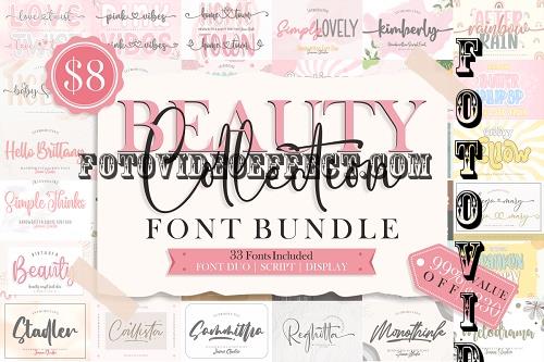 Beauty Collection Font Bundle - 33 Premium Fonts