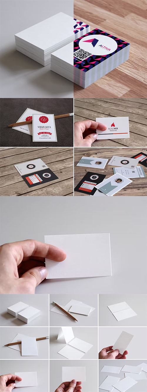 Realistic Business Card Mockups for EU Size Psd
