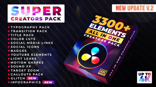 Videohive - Super Creators Pack for DaVinci Resolve