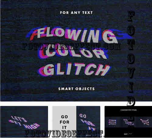 Flowing Color Glitch: Text Effect - 8449054