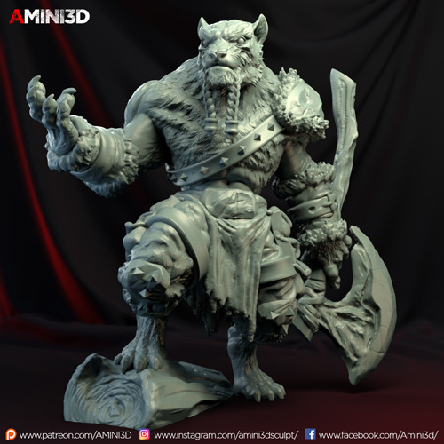 Tabaxi Barbarian Male 3D Print