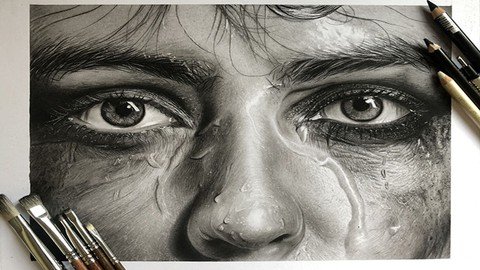 Realistic Pencil Drawing How To Drawing A Wet Portrait