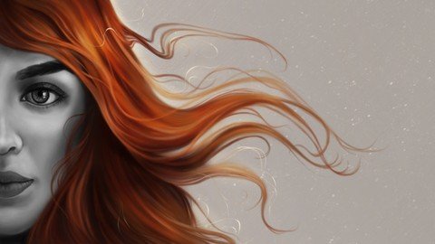 Digital Art  Painting Realistic Hair