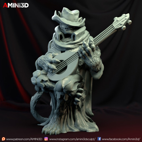 Tabaxi Bard 3D Print