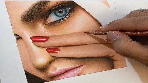 Realistic Colored Pencil Drawing Face Drawing Of Woman