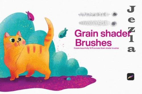 10 Grain Shader Brushes Procreate - 10170258