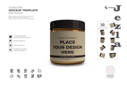 Plastic Cookie Jar Mockup Template Set - 2167550