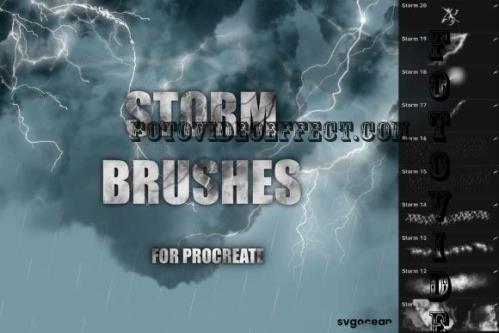 Storm and Lightning Procreate Brushes - 2166727