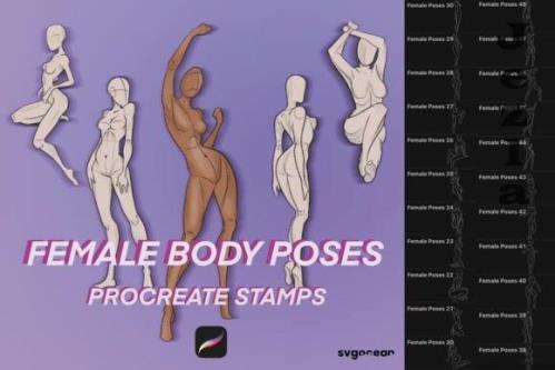 Female Pose Procreate Brushes - 2166706