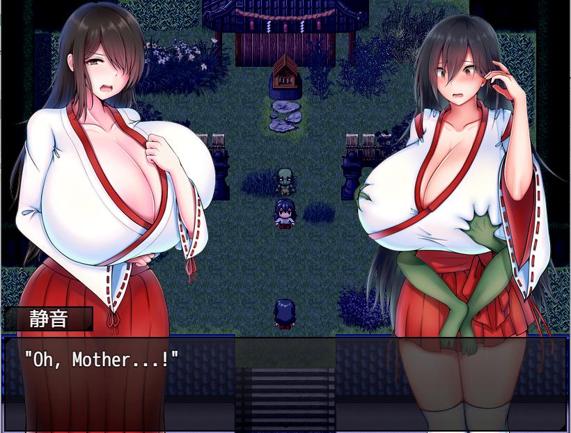Yuraribbon - Scorching Shrine Maiden Shizune - The story of a mother and daughter with huge tits purifying her boobs (eng)