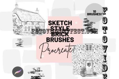 Procreate Sketch Bricks Brushes X 10