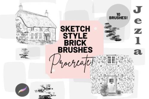 Procreate Sketch Bricks Brushes X 10 Procreate Sketch Bricks Brushes X 10