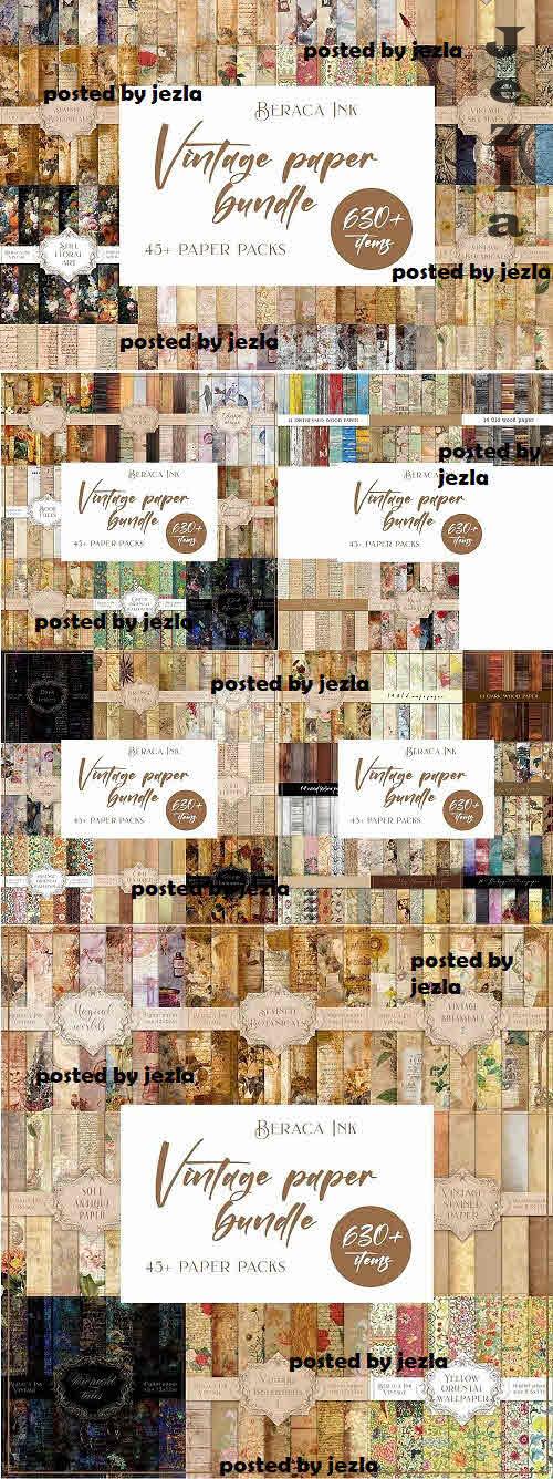 Vintage paper BUNDLE, ephemera digital paper - 1883704