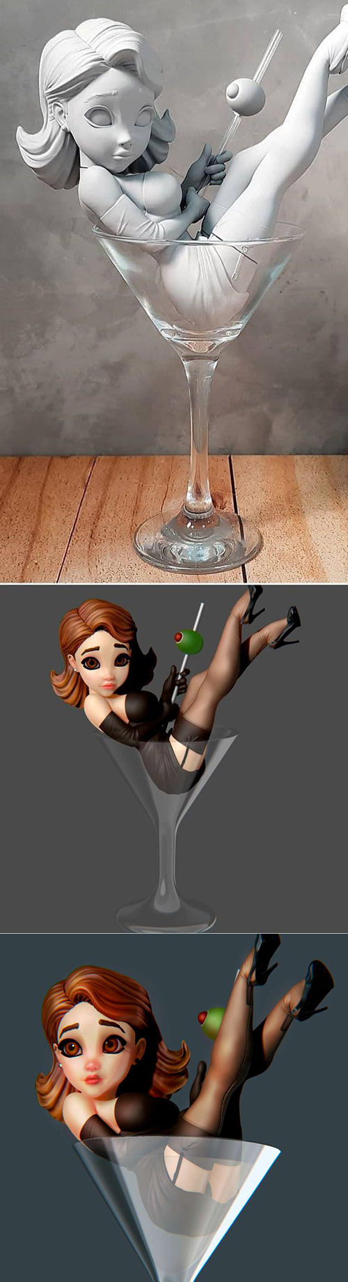 Martini Girl 3D Print