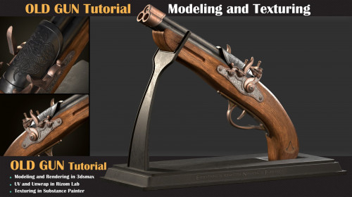Artstation - OLD GUN Tutorial ( Modeling, Texturing, Lighting )