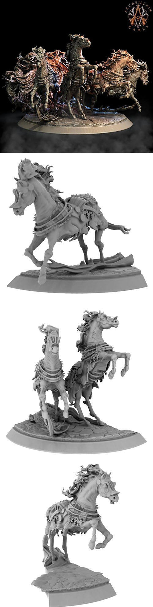 Archvillain Games Baron’s Horses 3D Print