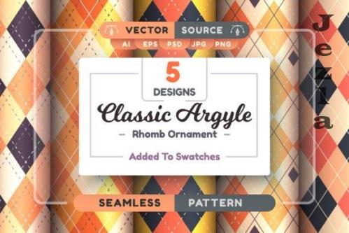 Set 5 Argyle Seamless Patterns - 10183102