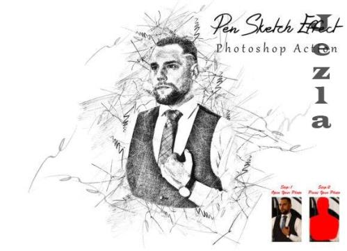 Pen Sketch Effect Photoshop Action - 10183999