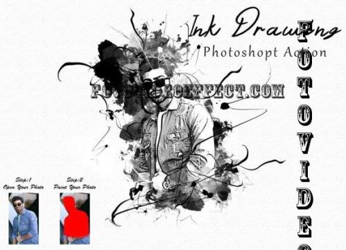 Ink Drawing Photoshop Action - 10187913