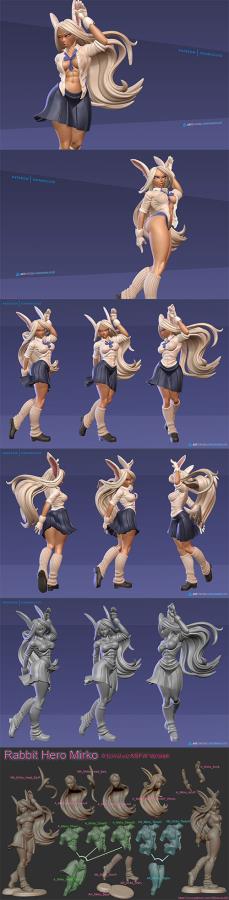 Rabbit Rumi Usagiyama School Girl SFW NSFW 3D Print
