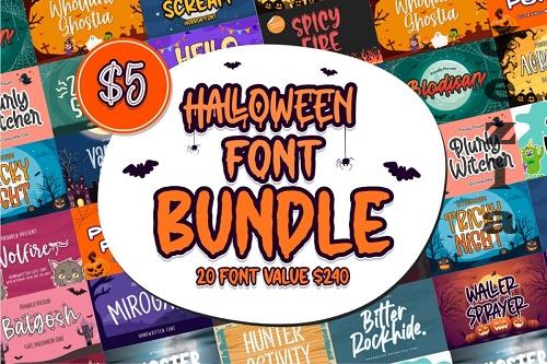 Halloween Font Bundle - 20 Premium Fonts