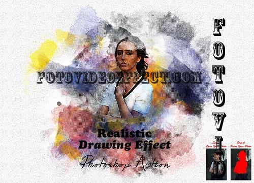 Realistic Drawing Effect PS Action - 10192690