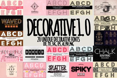 Decorative 1.0 Font Bundle - 20 Premium Fonts
