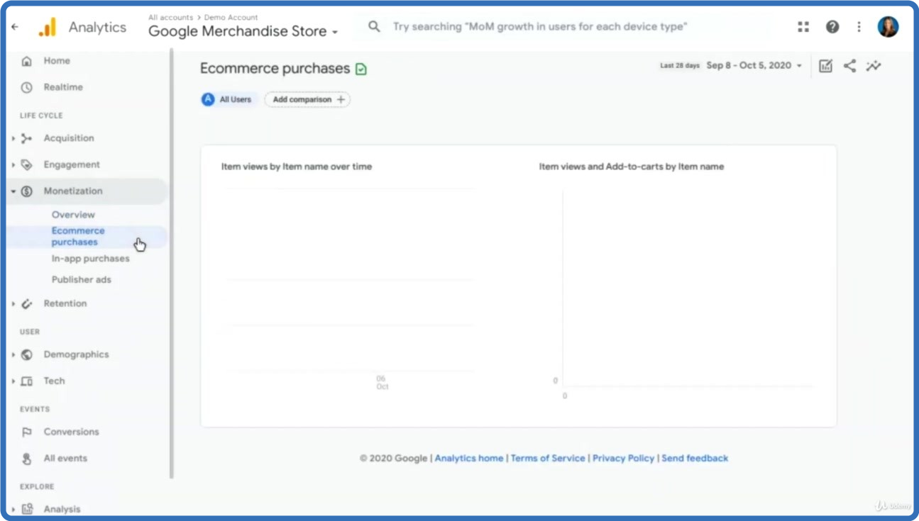 UDEMY Google Analytics Reports GA4