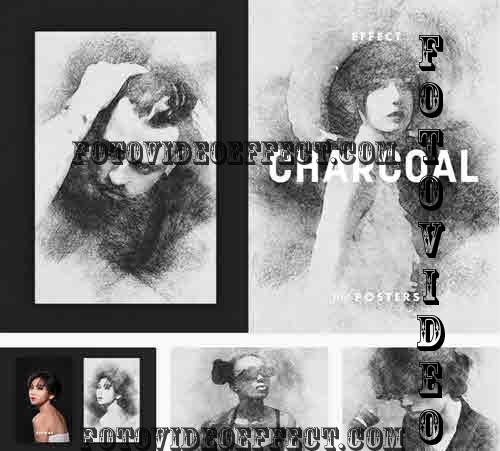 Smudged Charcoal Effect for Posters - 10190791