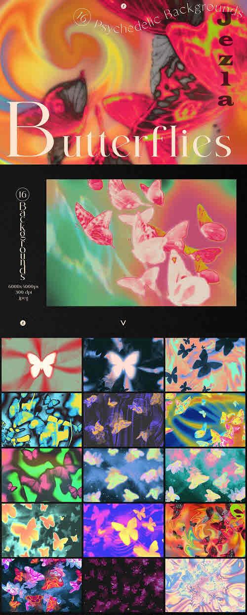 Butterflies Psychedelic Backgrounds - 10212221