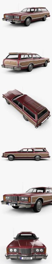 Ford Galaxie station wagon 1973 3D Model