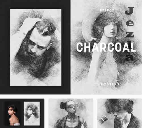 Smudged Charcoal Effect for Posters - 10190791