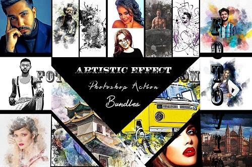 Artistic Effect Photoshop Actions Bundle - 20 Premium Graphics