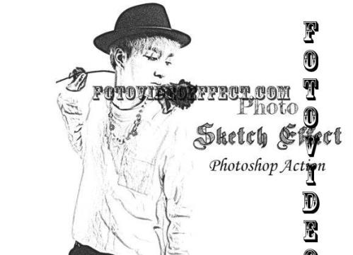 Photo Sketch Effect Photoshop Action - 10212648