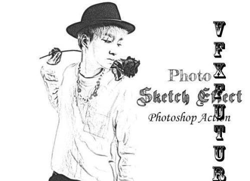 Photo Sketch Effect Photoshop Action - 10212648