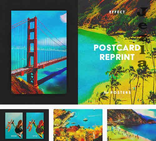 Postcard Reprint Effect for Posters - 7809873