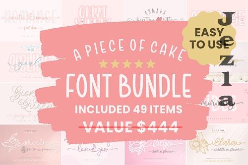 A Piece of Cake Font Bundle - 49 Premium Fonts
