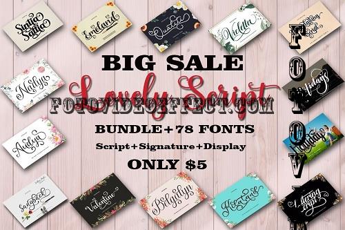 Lovely Script Bundle -  78 Premium Fonts