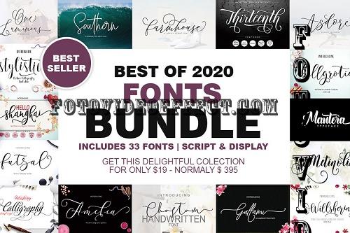 Best of 2020 Fonts Bundle - 33 Premium Fonts