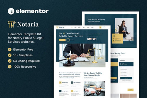 ThemeForest - Notaria вЂ“ Notary Public & Legal Services Elementor Template Kit - 39925329