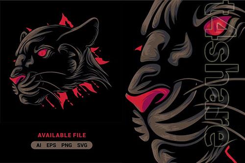 Panther Head Vector Illustration