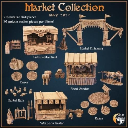 World Forge Miniatures - The Goldenleaf Market Collection – 3D Print
