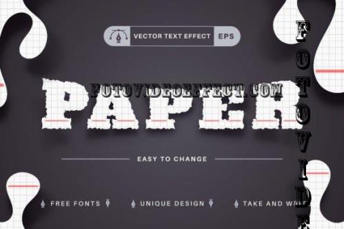 Torn Paper - Editable Text Effect - 10233117