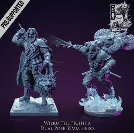 Wilku The Fighter - Action and Idle Pose Hero – 3D Print
