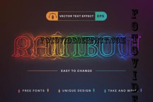 Rainbow Glow - Editable Text Effect - 10236345