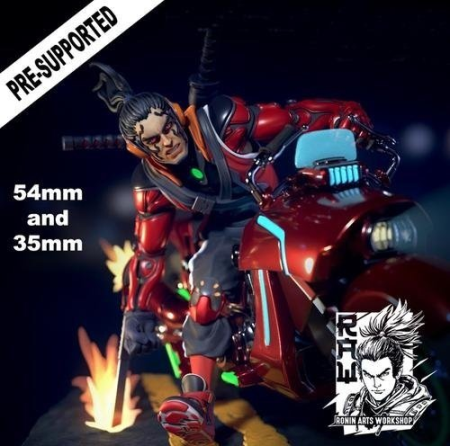Cyberpunk BikerTakeshi – 3D Print